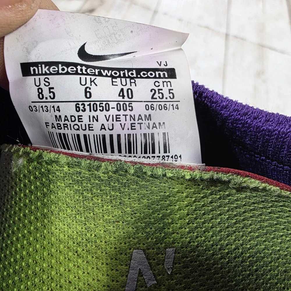 Nike Free 4.0 Flyknit Womens Running Shoes Purple Black 631050-005 Size 8.5
